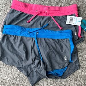 Free Country Women's Swim Shorts Bundle- Pink, Gray, Blue Sz XL